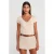 Dames Katoenen Crop Blouse met Ruffles Trim