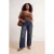Trendyol Curve Dames Donkerblauw Effen Wijde pijp Hoge taille Grote maten Jeans