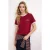 TRENDYOLMİLLA Dames Bordeaux Geborduurd Lang Regular fit T-shirts