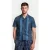 Lyle & Scott Vertical Stripe Resort Shirt Slate Blue/ Navy