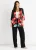Zwarte oversized blazer met bloemenprint en contrasterende voering