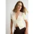 TRENDYOLMİLLA Dames Ecru Effen Kort Getailleerd Blouses