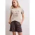 Street One Dames Shirt met ronde hals en Artwork in Beige