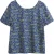 White Stuff Edie Linen Top Blue Print