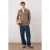 TRENDYOL MAN Heren Bruin Effen Lang Regular fit Sweatshirts
