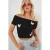 Vlinder Applique Off-Shoulder Korte Mouwen Crop Top