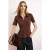 TRENDYOLMİLLA Dames Bruin Effen Kort Peplum Blouses
