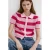 Mango gebreide gestreepte polo – roze