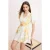 TRENDYOLMİLLA Dames Meerkleurig Bloemen Kort / Mini Kort Skater Jurken