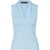 Lichtblauwe, mouwloze aansluitende top met V-hals, zachte viscosemix