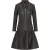 Dames goth zwart leren Victoriaanse studde flare jas – ribet