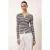 TRENDYOLMİLLA Dames Grijs Gestreept Lang Regular fit Blouses