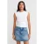 Dames Ribbel Mouwloze T-shirt met Ronde Hals