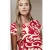 Street One Dames Shirt met gespleten hals en print op de voorkant in Multicolour|Rood