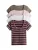 The Set Gebreid vest  donkerbeige / rosa / bourgogne / wit