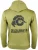 Heren Wandelhoodie Fleece Hoodie Outdoor met Logo Olijfgroen