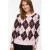 VILA gebreid geruit jacquard vest – lichtroze/donkerrood