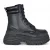 Buffalo Dames Zwarte Chunky Platform Veterschoenen Mid High Combat Boots – Fusion