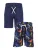 BLUE SEVEN Broek  navy / donkergeel / pastelgroen / oranje