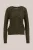 WE Fashion – Dames gebreid vest met opengewerkte structuur – Regular fit – Donkergroen – Biologisch katoen –