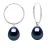 Oorbellen van zilver 925, rhodium geplateerd met echte zoetwaterparels van 8-9 mm