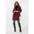 EsQualo Skirt Zipper Metallic Crinkle Wine Red