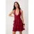 TRENDYOLMİLLA Dames Bordeaux Effen Kort / Mini Mouwloos Skater Jurken