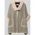 Apricot relaxed fit poncho met imitatiebont