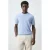 Mango Man slim T-shirt lichtblauw rib gebreid