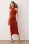 TRENDYOLMİLLA Dames Bruin Effen Maxi Mouwloos Cocktail Bodycon Jurken