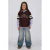 Vingino oversized longsleeve met backprint – donkerbruin/blauw/wit