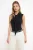 TRENDYOLMİLLA Dames Zwart Effen Mouwloos Getailleerd Blouses