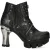 New Rock Dames NEOPUNK001-C19 Zwarte Gothic Punk Leren Enkellaarsjes met Hak