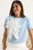 Bloemenprint T-shirt met ronde hals en accessoire-detail