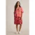 White Stuff June Linen Dress Red Multi