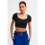 Dames Geribbelde Cropped T-Shirt