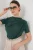 Fitted Blouse met Rimpeldetail en Ronde Hals