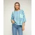 Gestreepte sweatshirt met korte mouwen, zakken en gerafelde afwerking