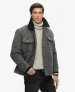 Superdry Mannen Wollen Merchant Chore jas Donkergrijs