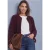 Teddyjack met ronde hals en ribstofdetails