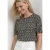 Street One Dames Shirt met korte mouwen, ronde hals en print in Beige