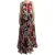 Floralprint Zijden Chiffon Gouden A-lijn Maxi Jurk