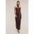 Motivi Shiny Satin Halterneck Dress Brown