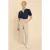 White Stuff Bella Broderie Mix Top French Navy