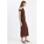 Mango off shoulder midi jurk met stippen – bruin