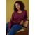 Trendyol Curve Dames Bordeaux Effen Lang Relaxed fit Grote maten Sweatshirts