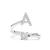 Luxenter Ring met glanzende zirkonia, zilveren afwerking – Alphabet