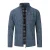 Herenvest met ritssluiting Grof gebreid vest met opstaande kraag voor winterblauw