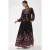 Gedrukte Lange Mouw Viscose Maxi Jurk