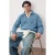 TRENDYOL MAN Heren Blauw Slogan Lang Oversized Sweatshirts